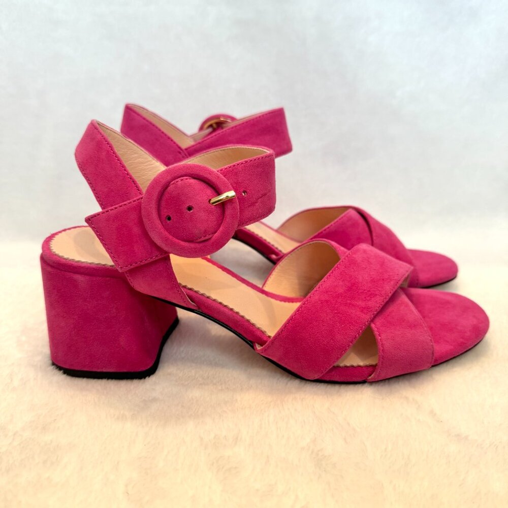 J. Crew Pink Suede Penny Sandals NWOT - Picture 3 of 7